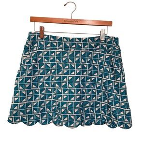 Lillie Green Golf Skort Size Meduim Teal Scalloped Edges